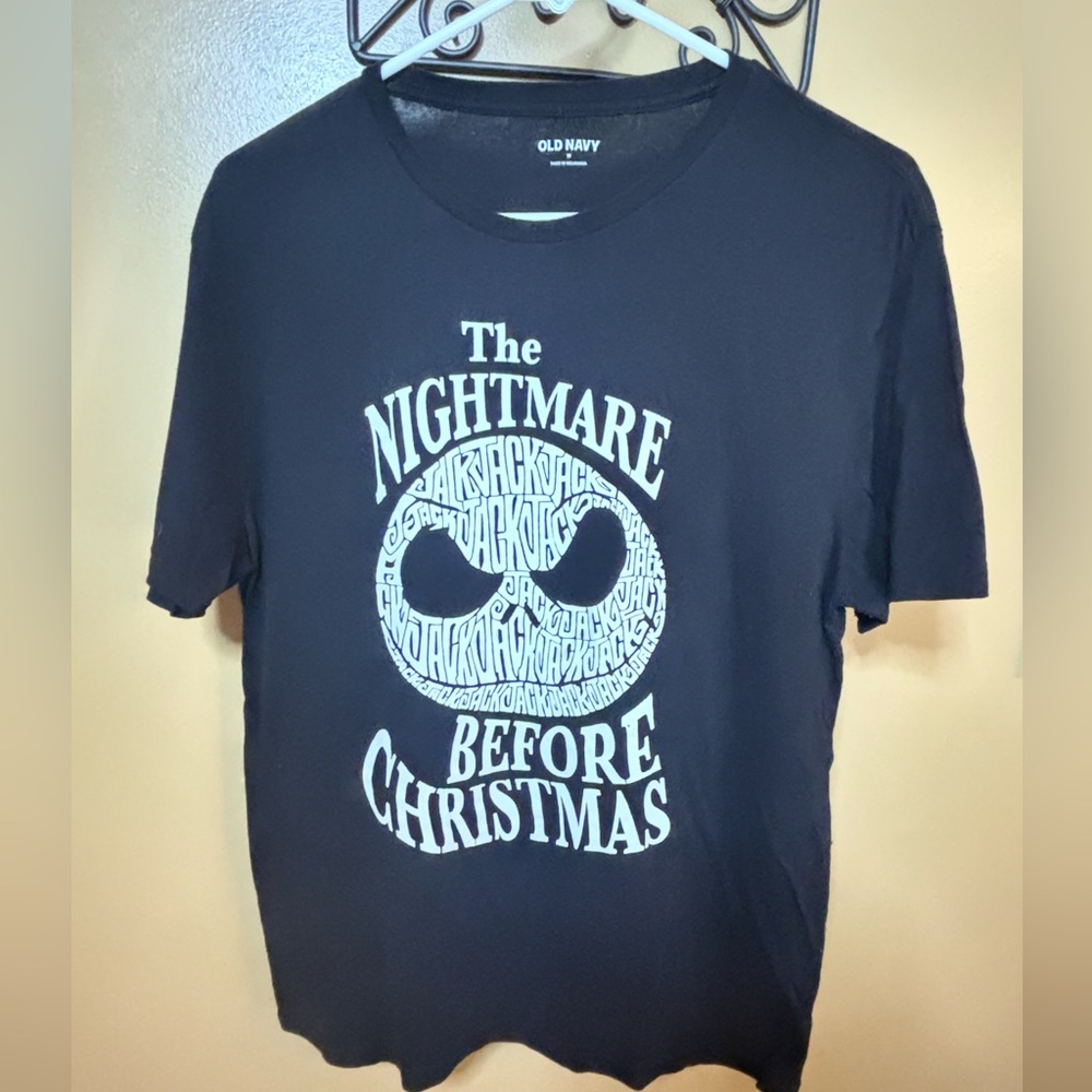 Disney Nightmare Before Christmas Jack Skellington Black White Tee Medium